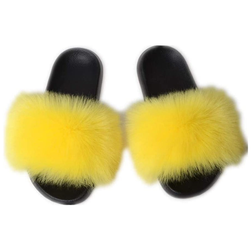 Women's Faux Fur Decor Flat Slippers