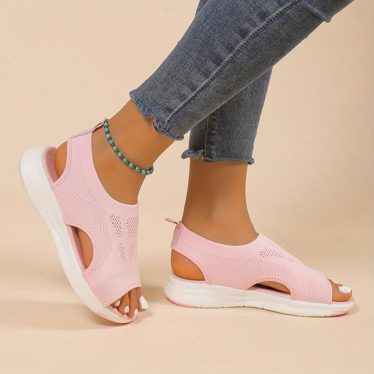 Women's Knitted Cut-out Sandals