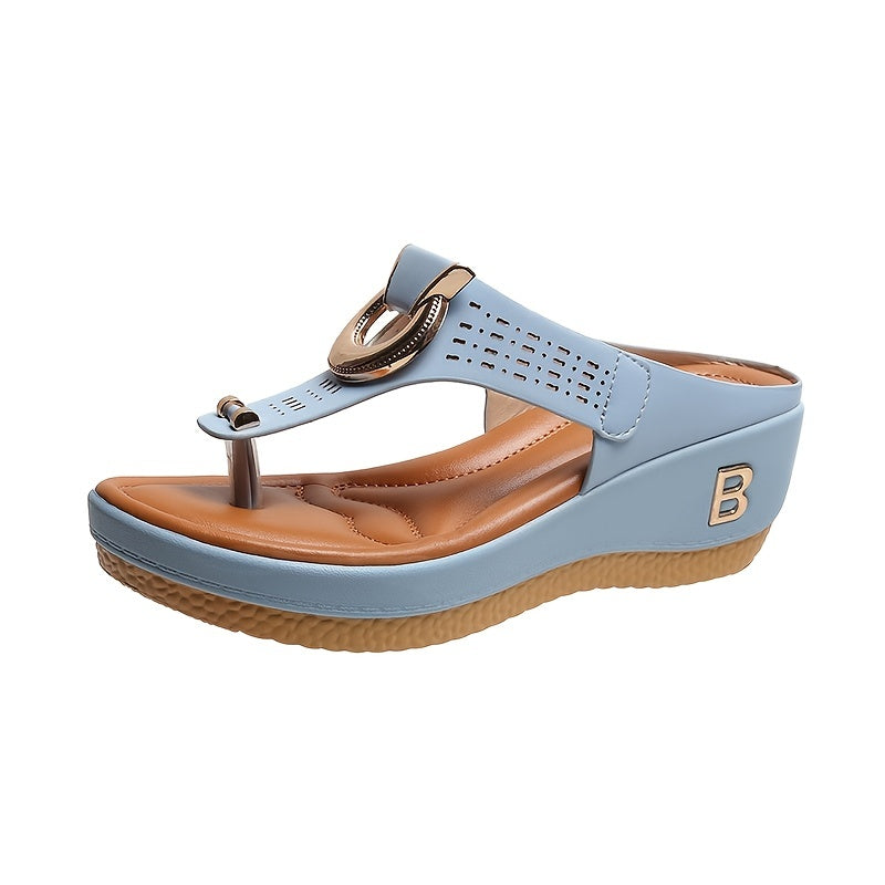 Non-Slip Wedge Platform Flip Flops for Women - Perfect for the Beach