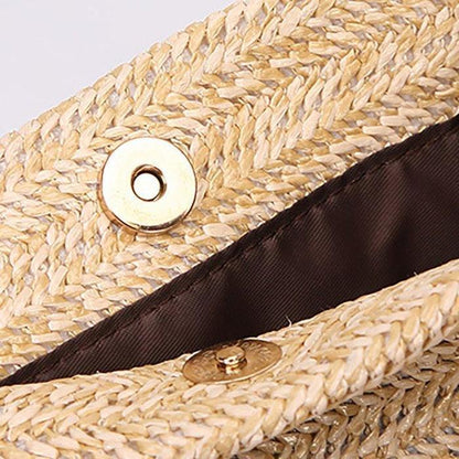 Womens Woven Straw Casual Beach Style Shoulder Bags