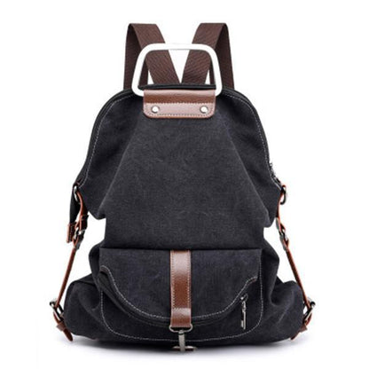 Casual Canvas Multipurpose Multi-pockets Backpack Crossbody Bag