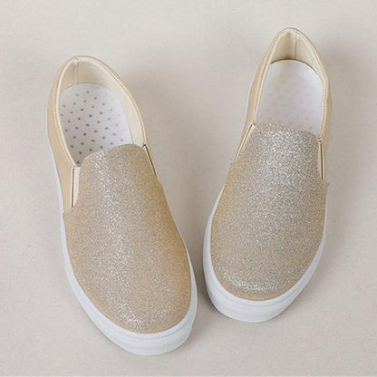 Women's Casual Sequined Slip-on Elastic Flat Sneakers 46205840S