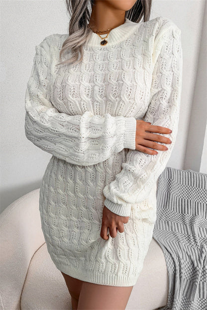 Fashion Casual Solid Patchwork O Neck Long Sleeve Dresses