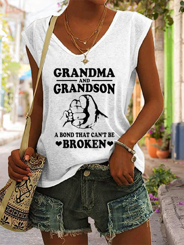 Grandma And Grandson A Bond That Can't Be Broken Cap Sleeve T-Shirt