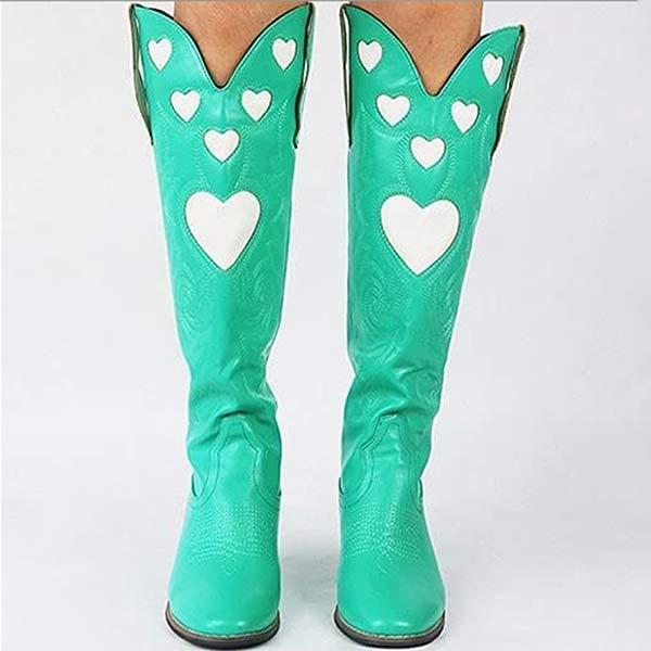 Women'S Heart Mid Heel Fashion Boots 77323425C_Shoes