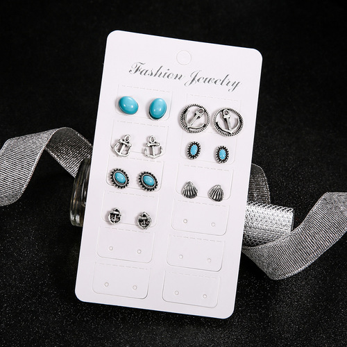 Boho Turquoise Stud Earring Set