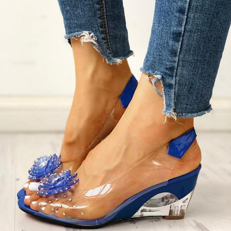 Women's Rhinestone Floral Decor Sandals