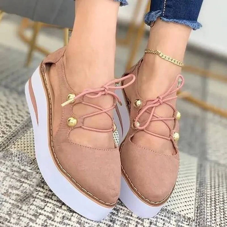 Women's Fashion Casual Daily Hollow-out Lace-up Platform Heel Sandals