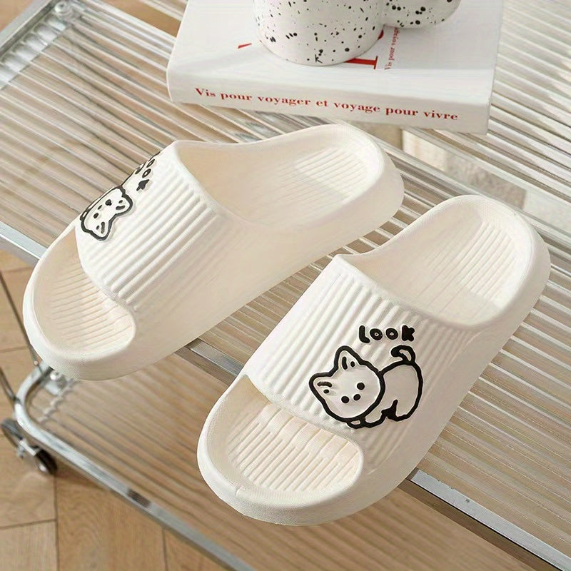 Women's Kawaii Cat Print Slides