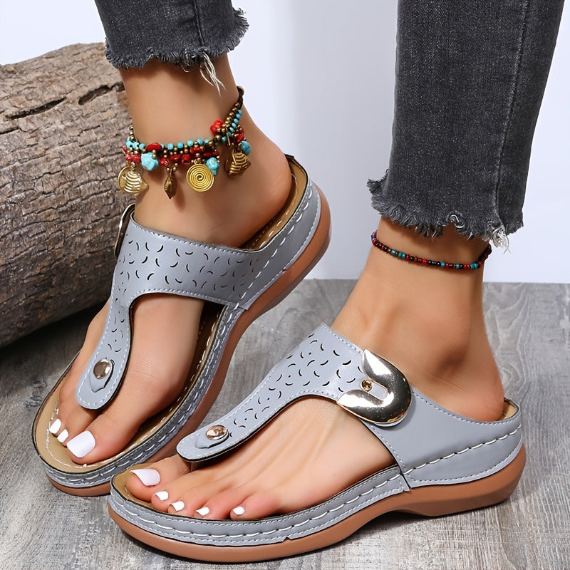 Women's Wedge Heeled Flip Flops