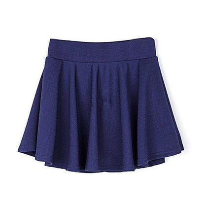 A-line Elastic Waist Pleated Skirts Attached Shorts