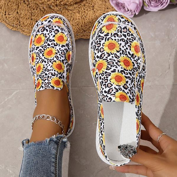 Women's Flat Casual Breathable Printed Canvas Shoes 70503503S