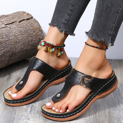 Women's Wedge Heeled Flip Flops