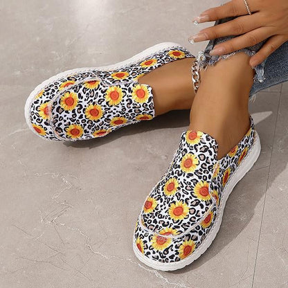 Women's Flat Casual Breathable Printed Canvas Shoes 70503503S