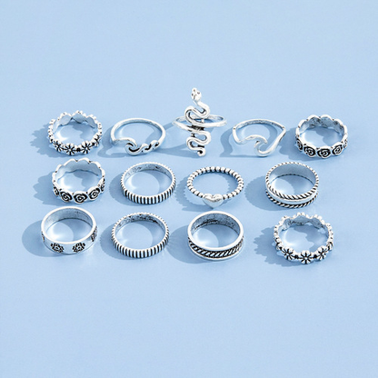 Personality Geometry 13PCS Ring Set