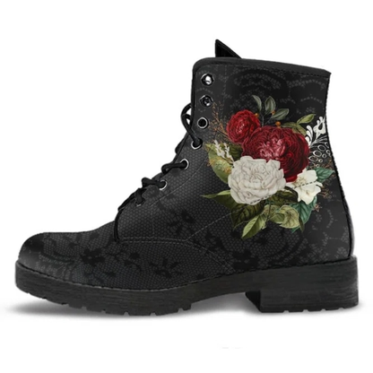 Simple Flower And Leaf Martin Boots