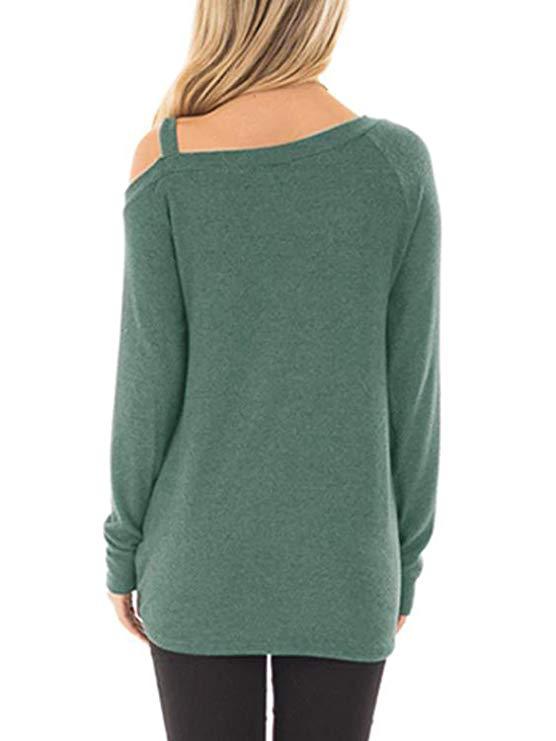 Knotted Cold Shoulder Long Sleeve T-Shirt