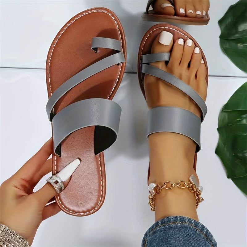 Anti-skid Summer Slides for Women: Open Toe Flat Slip-Ons