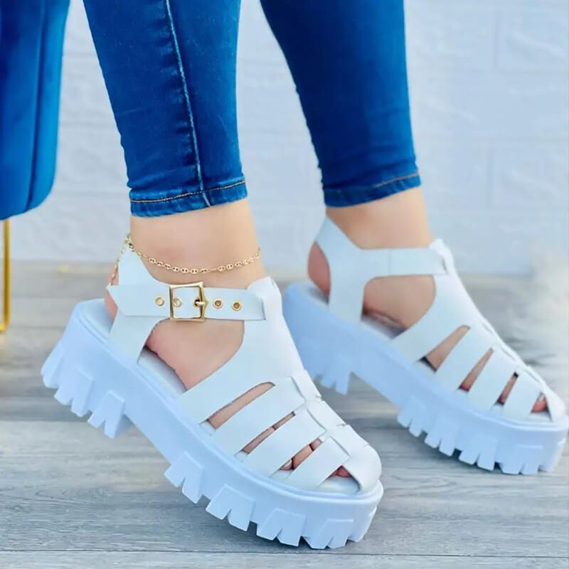 Women's Fashion Cage Adjusting Buckle Platform Sandals