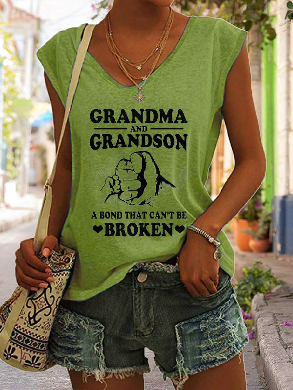 Grandma And Grandson A Bond That Can't Be Broken Cap Sleeve T-Shirt