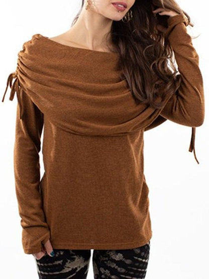 Rouche Neck Long Sleeve Hippie Jumper