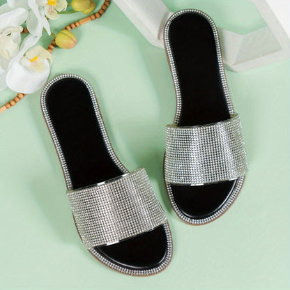 Women's Rhinestone Flat Slippers