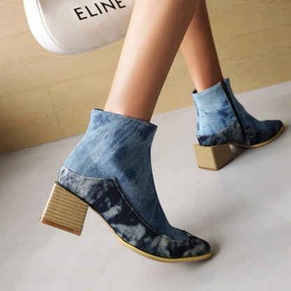 Color Low-Heel Boots