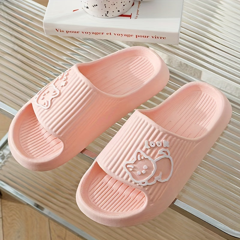 Women's Kawaii Cat Print Slides