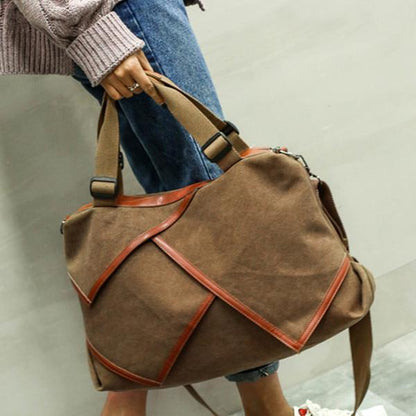 Canvas Large Capacity tote bag Patchwork Leisure Crossbody Bag