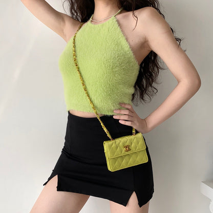 Show Off Furry Halter Camisole