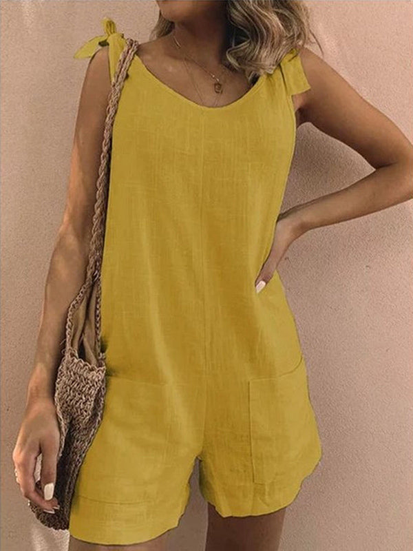 Women's Cotton Overalls Casual Sleeveless Romper