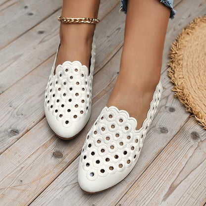 Women's Elegant Pointed Toe Hollow Flat Shoes 58450313S