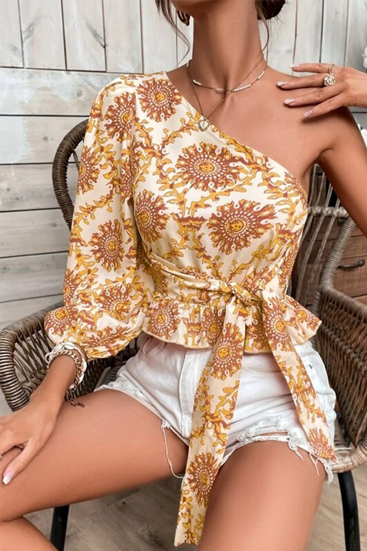 Vacation Print Flounce Tops(4 colors)