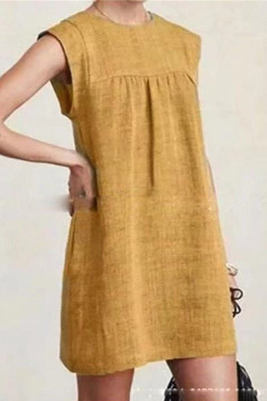 Casual Solid Solid Color O Neck A Line Dresses