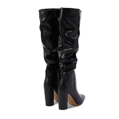 Women's Fashion Pointed Toe Chunky Heel Over the Knee Boots 92345338C