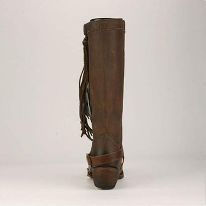 Women's Fringed High Shaft Riding Boots 07340577C