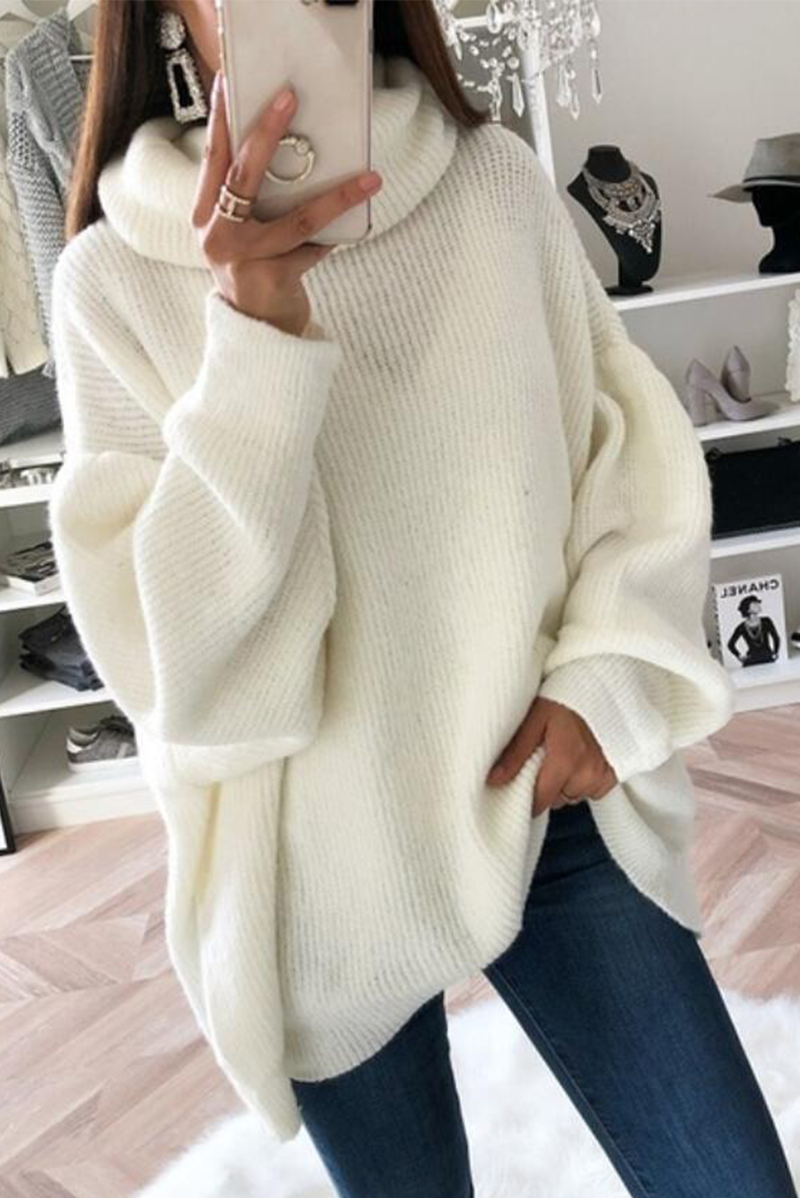 Fashion Solid Patchwork Turtleneck Tops(5 Colors)