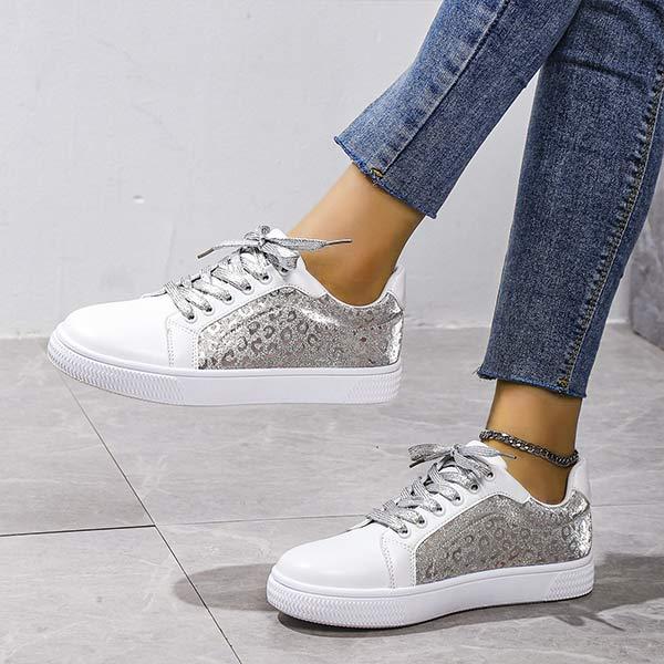 Women's Flat Lace-Up Sneakers 37209783C