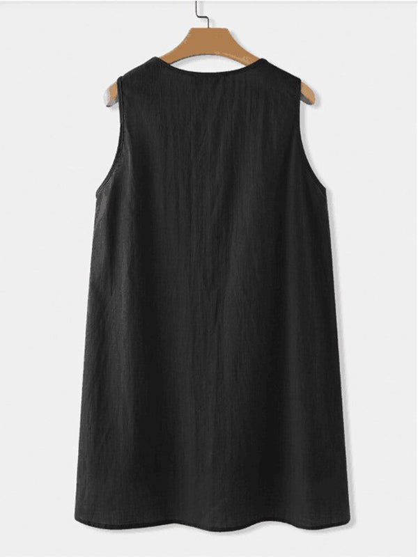 Solid Casual Sleeveless Slit High Low Blouse Tank Top