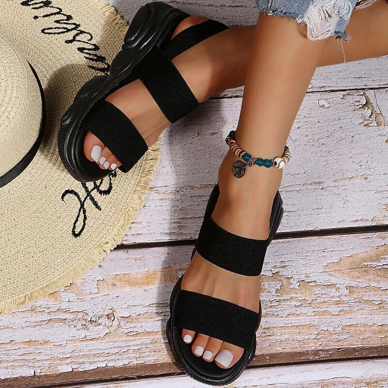 Women's Casual Comfy Athletic Elastic Band Flat Sandals