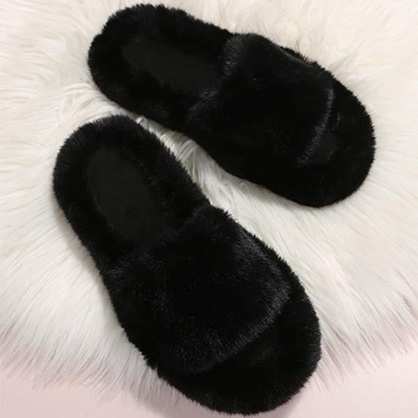 Women'S Fashion Flat Plush Flip-Flops 21785266C