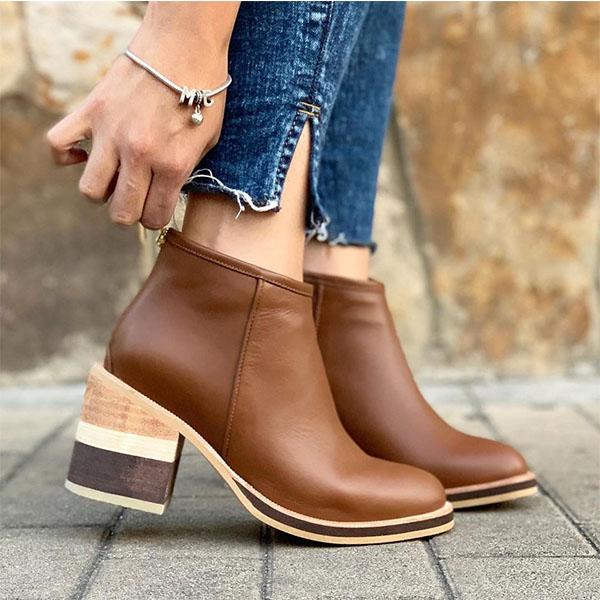 Women Simple Chunky Heel Ankle Boots