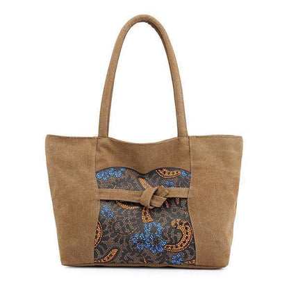 Bohemian Floral Casual Canvas Shoulder Bag Handbag