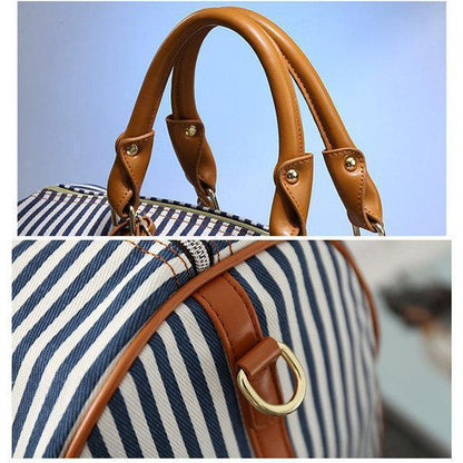 Canvas Stripe Large Capacity High-end Luggage Storage Bag Travel Bag