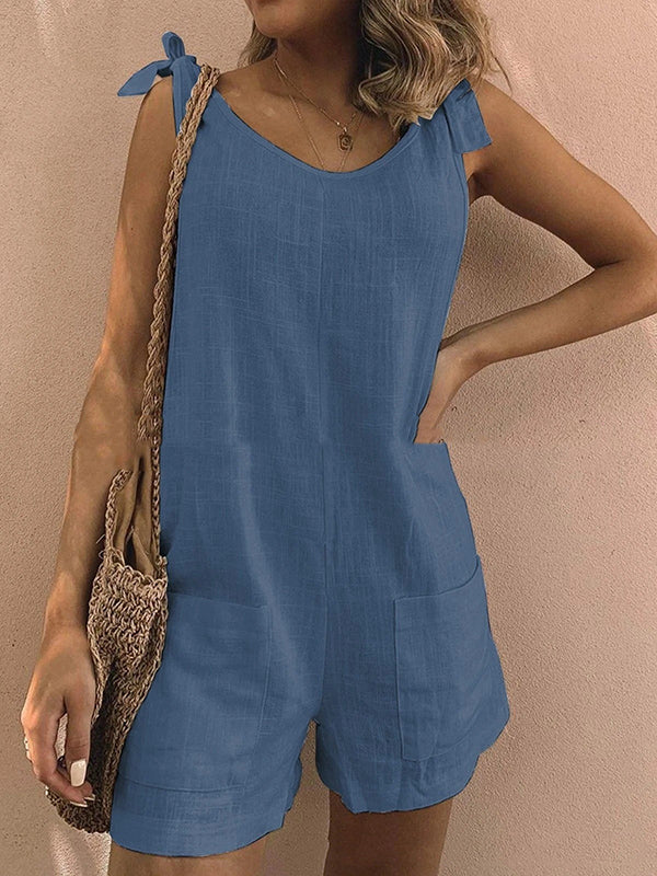 Women's Cotton Overalls Casual Sleeveless Romper