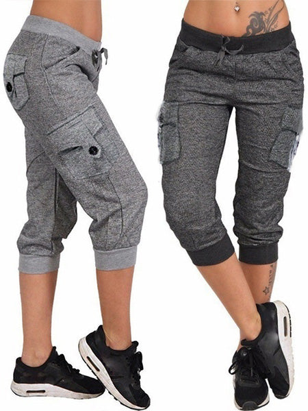 Cargo Capri Jogger Pants Multi-pocket Capris