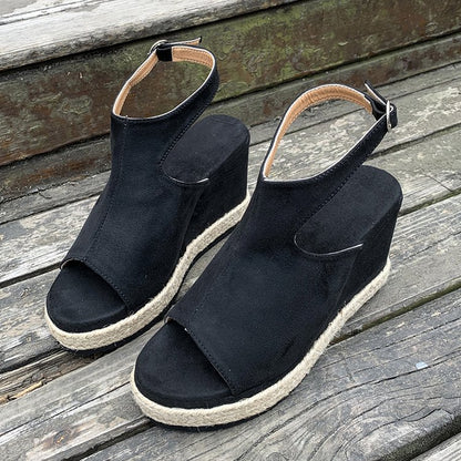 Women's Platform Wedge Suede Sandals