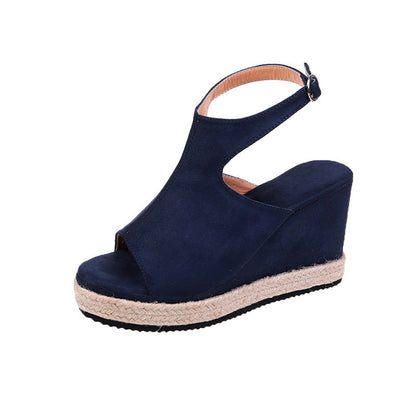 Women's Platform Wedge Suede Sandals