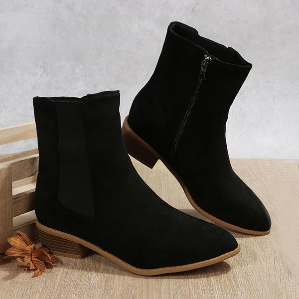 Women's Casual Suede Pointed Toe Ankle Boots 70448921S