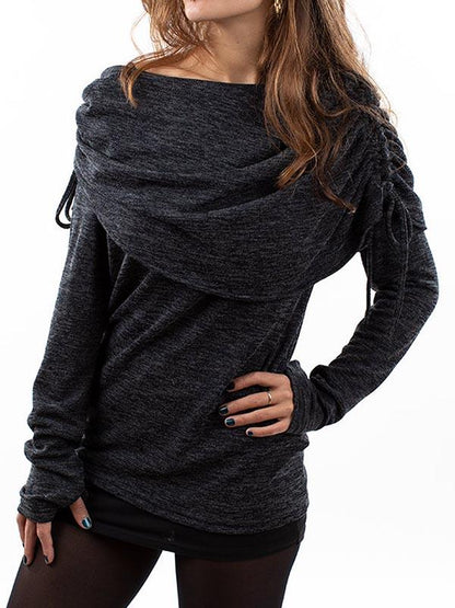 Rouche Neck Long Sleeve Hippie Jumper